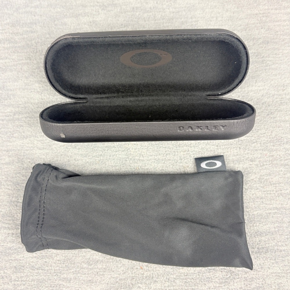 Oakley Black Hard Shell Eyeglasses Case Mens Black Microfiber Pouch Set